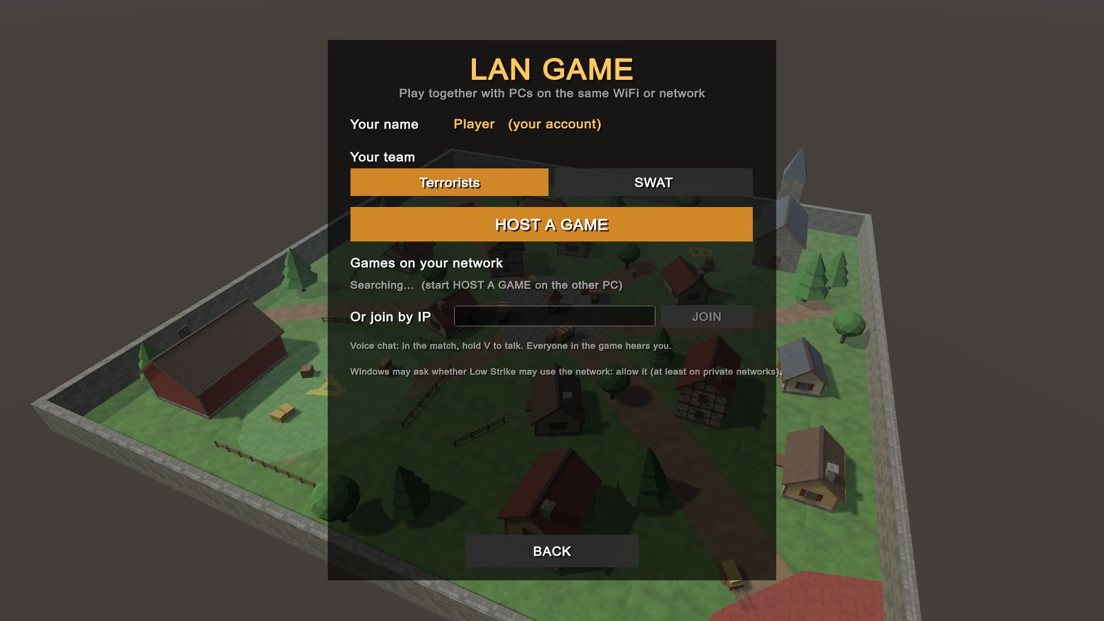 LAN game: host or join on your network